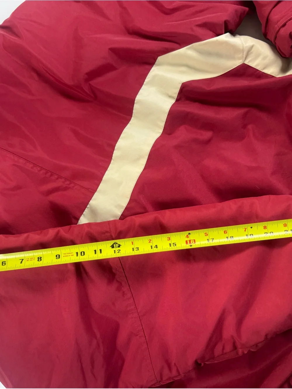 J. Crew Red Hooded Windbreaker with Cream Trim